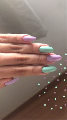 Mix Nail Color Ideas, Every Other Nail Different Color, Fantastic Nails, Casual Nails, Easter Nails, Dream Nails, Classy Nails, Best Acrylic Nails