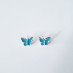 Beautiful Butterfly Blue And Gold Earrings Condition: New Material: Gold Plated Hypoallergenic Blue Earrings For Summer, Summer Blue Nickel-free Earrings, Blue Nickel-free Earrings, Nickel Free Blue Summer Jewelry, Nickel Free Blue Earrings, Nickel Free Blue Earrings For Summer, Nickel-free Blue Earrings For Summer, Summer Blue Hypoallergenic Jewelry, Casual Blue Earrings For Pierced Ears