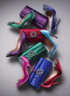 WINTER COLOR Add some color to your week with the Manolo Blahnik Hangisi collection, available from Bergdorf Goodman, only minute from Sofitel New York. Colored Shoes, Manolo Blahnik Hangisi, Manolo Blahnik Heels, Kelly Bag, Bergdorf Goodman