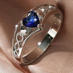 Description: 2/$15 Blue Gemstone Irish Claddagh Ring Design Alloy Metal Irish Claddagh Ring: Symbolizing Love, Loyalty, And Friendship Size: Item Diameter Is 1.8cm Item Designed To Fit Most Other: Item Is Brand New Nwt Boutique Item Comes With Free Gift Closet Clear Out Sale! Send Your Offers! Best Offers Accepted! Closet Clear Out Sale: Buy Three (3) Accessories For ($25)! Add Your (3) Choices To A Bundle, (Or Like The Items! And I Can Bundle!) And Send Your $25 Offer! Clear Out Sale Is For A L Blue Heart Ring, Gemstone Decor, Surf Jewelry, Cute Engagement Rings, Hari Valentine, Magical Jewelry, Ladies Diamond Rings, Fancy Jewelry, Valentines Jewelry