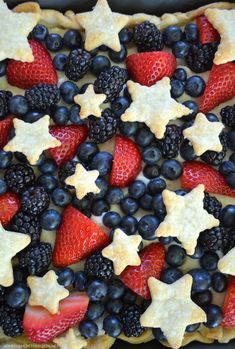 an american flag dessert with berries and blueberries