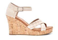 undefined Natural Woven Women's Cork Strappy Wedges Strappy Wedges, Kinds Of Shoes, Espadrille Sandals, Womens Toms, Vegan Shoes, Shoe Obsession, Toms Shoes, Cork Wedge, Shoes Wedges