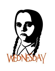 a black and white drawing of a man with braids on his hair, the words wednesday