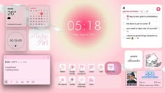 an image of a pink wallpaper with the time on it's display screen