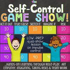 the self - control game show poster with two kids