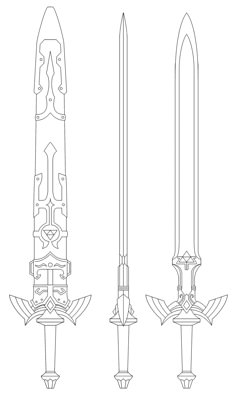 three different types of swords and their designs