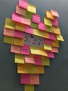 a bunch of sticky notes attached to a wall with the word jam written on it