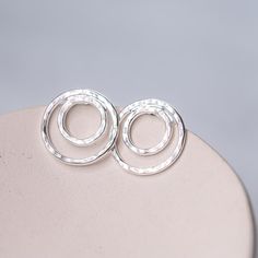 Silver Stud Earrings, Sterling Silver Open Circle Earrings, Minimalist Jewelry Gift for Her, Everyday Handmade Jewelry, Hammered Silver - Etsy Metal Smithing, Circle Earrings Studs, Circle Studs, Earrings Minimalist, Silver Stud Earrings, Hammered Silver, Circle Earrings, Earrings Sterling Silver, Sterling Silver Earrings Studs