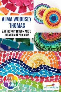 Alma Woodsey Thomas, Clay Relief, Colorful Art Projects, Kid Friendly Art, Sharpie Tie Dye, Alma Thomas, Artist Project, Art Curriculum