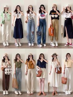 Korean Spring Outfits Women, Korean Clothes Summer, Uniqlo Women Outfit Petite, Korean Fashion For Summer, Japanese Clothing Style Summer, Summer In Seoul Outfit, Japanese Style Summer Outfit, Korean Mom Style, Japanese Ootd Street Style