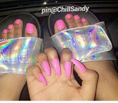 Shiny Nails Designs, Barbie Nails, Nails Polish, Pink Nail, Beautiful Nail Designs, Trendy Nails