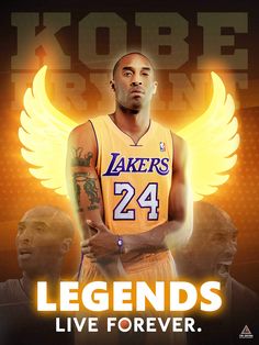 the lakers legend is depicted in this poster