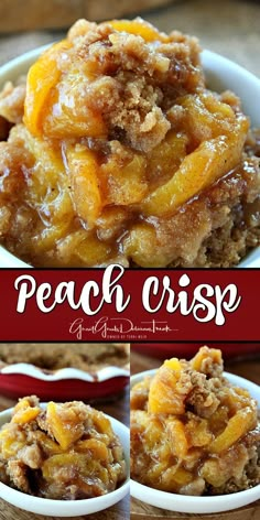 peach crisp is an easy dessert recipe that's ready in minutes