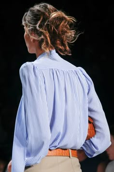 Michael Kors Shirt Runway, Stripe Shirts, Vetements Shoes, Cat Walk, Michael Kors Collection, Stripe Shirt, 2014 Fashion, 가을 패션, Look Plus