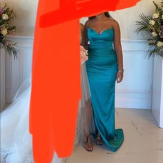 Wear Only One Size Us 6 Teal Color, Size 6 Dress, Teal Colors, One Shoulder Formal Dress, Long Dress, Color Blue, Prom Dresses, Prom, Dress Es