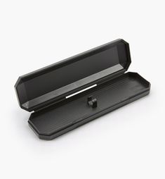 A variety of presentation cases suitable for pens and pencils. The black leatherette case will hold one of our large pens (such as the El Grande) or two slim pens/pencils. The hinged black plastic case has an integral clip that will hold all our pen styles except the extra-large twist and El Grande pens. The black plastic felt-lined case will hold two narrow turnings or any pen except the El Grande. All are 6 1/2" long. The attractive, hinged-lid hardwood case is about 2 1/4" wide by 6 1/2" long Felt Case, Lee Valley Tools, Lee Valley, Pens And Pencils, Pens Pencils, Upper Case, Hinged Lid, Pen Case, Black Plastic