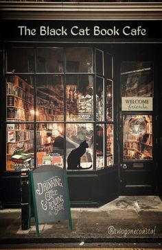 the black cat book cafe is open for business