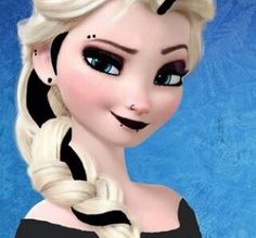 an image of a frozen princess with blue eyes and braids in her hair, smiling at the camera