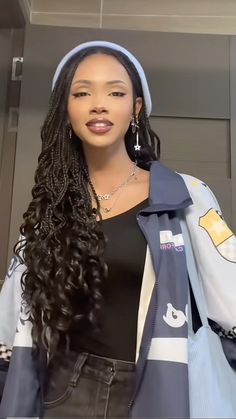 ash1ruu on tiktok Two Braids With Curls In The Back, Curled End Braids, Curled Ends Braids, Hairstyles French Curl Braids, Flexi Rods On Braids, Braided Hairstyles For Teens Long, Curled Ends Box Braids, Flexi Rod Braids, Headband With Box Braids