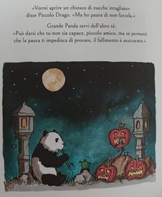 an image of a book with panda and pumpkins