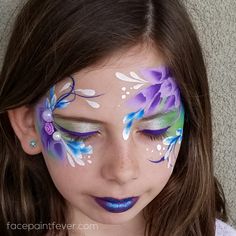 Floral Face Painting, Fairy Face Painting, Fairy Face, Fest Ideas