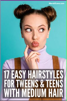 17 Trending Back to School Hairstyles For Tweens and Teens | From braided hairstyles to half up, half down dos, slick back ponytails, space buns, and more, there’s no shortage of cute back to school hairstyles for girls in middle school and high school. Whether you have short, medium length, or long hair with or without bangs that's straight, wavy, or curly, there are so many ways you can add style to your look in mere minutes each morning. Click for our favs, including heatless styles we love! Middle School Hair, Chest Length Hair, Cute Back To School Hairstyles, Middle School Hairstyles, Cute Bun Hairstyles, Short Hair Back, Slicked Back Ponytail, Glam Wedding Makeup, Cute Hairstyles For School