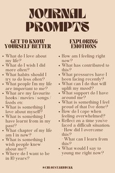 Journal prompts made on @canva    Journal prompts for self reflection and exploring / processing emotions and feelings and understanding yourself and get to know yourself better journal prompts for healing  #wellbeing #manifest #manifestation #wellness #journal #journaling #prompts #journalprompts #feature #inspo #inspiration #canva #writing #daily #weekly #goalsetting #mentalwellness #mentalhealth #goals #selfcare #selflove #love #gratitude #grateful #grow #growth #school #newschool #diary #notebook #notebookideas #diaryideas #ideas #blanknotebook #backtoschool #reflection #selfrealization #exploration #explore #emotions #canva Diary Prompts, Canva Journal, Journal Prompts For Healing, Journal Prompts For Teens, Processing Emotions, Prompts For Healing, Mindfulness Journal Prompts, Get To Know Yourself, Journal Inspiration Writing