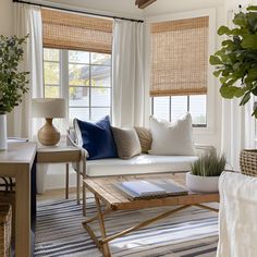 Curtains living room Woven Shades With Curtains Living Room, Bamboo Roman Shades Kitchen, Bamboo Window Treatments, Woven Shades Living Room, Bamboo Blinds With Curtains, Bamboo Shades With Curtains, Bamboo Shades Bedroom, Reed Blinds, Window Shades Ideas