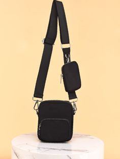 Bag For Love - Pocket Front Crossbody Bag with Purse  - Women Crossbody Black Sling Bag, Sling Bags Women, Cross Body Sling Bag, Mens Crossbody Bag, Louis Vuitton Collection, Dancers Outfit, Compact Bag, Guys Clothing Styles, Adjustable Bag