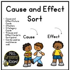 the cause and effect sort for children to use in their own classroom workbook,