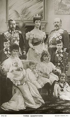 an old black and white photo of the royal family