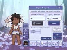 an animated character is standing next to a computer screen with information about the important characters