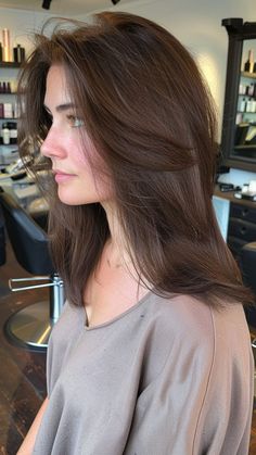 25 Hair Colors That Brunettes Will Love in 2024 | Lookosm Tone Hair Color, Deep Cool Brown Hair, Prettiest Brunette Hair Color, Summer Light Hair Color, Trending Brown Hair Color 2024, Espresso Colored Hair, Different Shades Of Brunette Hair, Brown Hair With Depth, Natural Brunette Hair Color