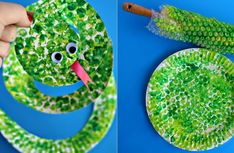 the paper plate is made to look like a snake