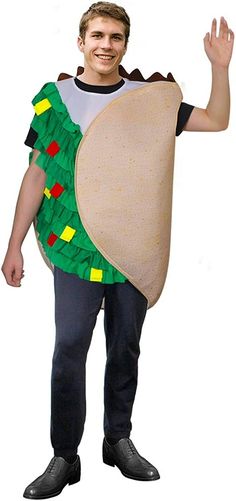 a man in a costume that looks like a tortilla