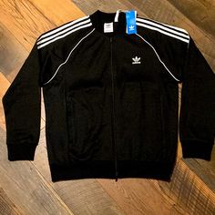 Adidas Originals Sst Track Jacket. Everyone’s Favorite And Their Must Popular Track Jacket. New With Tags. Adidas Sst, Adidas Track Jacket, Mens Adidas, Adidas Jackets, Vintage Clothes, Adidas Black, Track Jacket, Track Jackets, Black Adidas