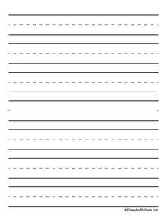 lined paper with lines in the middle and one line at the bottom, on top of it