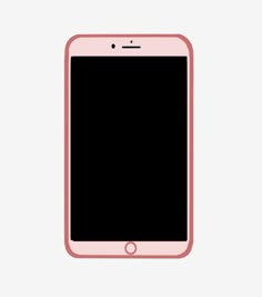 a pink cell phone with a black screen on the front and back side, viewed from above