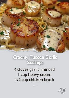 the recipe for creamy tuscann garlic scallops