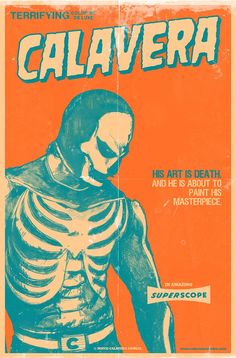 a poster with an image of a skeleton