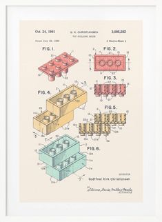 an image of a lego print with instructions for it's parts and instructions to make it