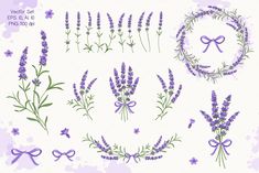 lavender flowers with ribbons and bows