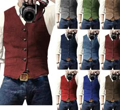 Aidase Men's Casual Suit Vest Steampunk Style Wedding Best Man Waistco – aidase-shop Groom Waistcoat, Mens Tweed Vest, Casual Suit Vest, Wedding Best Man, Vest Outfits Men, Men Waistcoat, Mens Casual Suits, Simple Sweatshirt, Herren Style