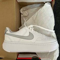 New Unworn W Nike Court Vision Alta Ltr 7.5 With Box All White Nike Court Legacy, Wmns Nike Court Royale 2 Nn, Nike Court Vision Kids Baby Pink, Nike Low Court Vision White, Nike Court Vision Atlas, Nike Womens Court Vision Alta, Nike Internationalist Women, Nike Court Vintage, Nike Court Vision Alta