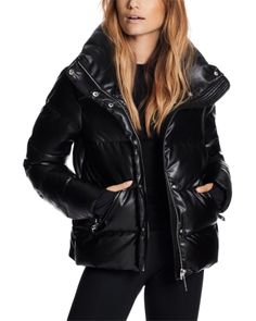 Luxury Outerwear, Black Puffer Jacket, Womens Parka, Black Puffer, Women's Coats & Jackets, Black Coat, Stand Collar