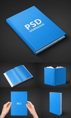 the blue book mockup is ready to be used as an advertisement or brochure