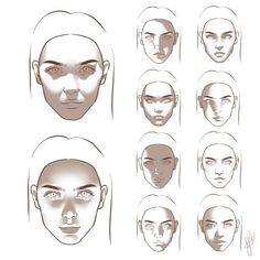 a bunch of different types of face shapes