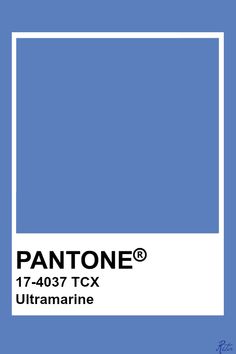 the pantone blue color is shown