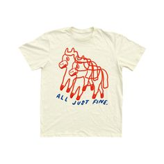 Fun Graphic Cotton T-shirt, Vintage Cotton T-shirt With Screen Print, Vintage Everyday T-shirt With Screen Print, Funny Cotton Graphic Print T-shirt, Vintage Fitted T-shirt With Funny Print, Miniature Horse, Tee Shop, Cotton Shirt, Childrens Clothes