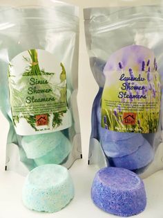 Homemade Shower Steamers, Make Shower Steamers, Shower Steamers Diy, Relieve Congestion, Shower Fizzies, Sinus Problems, Diy Shower, Homemade Soap Recipes